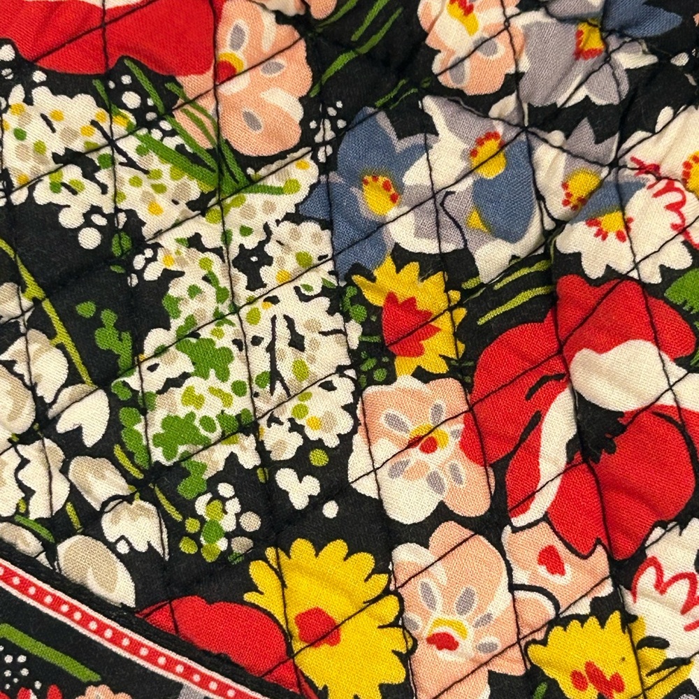 Vera Bradley Quilted Ring Handle Tote Floral Drawstring Bag Retired Pattern - Picture 4 of 12